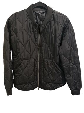 MINE Black Quilted Bomber Jacket